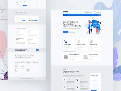 Insurance abstract app branding clean concept creative design design dribbble flat illustration insurance isometric minimal template typography ui ux vector web website