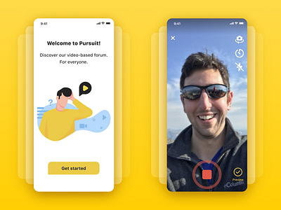 Ask Pursuit mobile app answer ask forum ios mobile mobile app onboarding question shoot start video