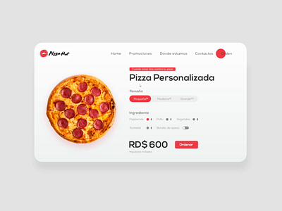 Pizza Order web Concept (Pizza Hut) animation love order pizza pizza web ui ui design uiux ux web pizza