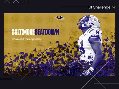 Daily UI 74 - App Download 74 baltimore daily ui dailyui football illustrator nfl ravens uiux web xd