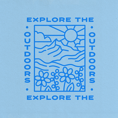 Explore the Outdoors Illustration branding graphic design illustration landscape line art merch design mountains nature outdoor illustration outdoors simple t shirt travel vector