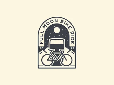 Full Moon Bike Ride apparel graphics badge beer bikes graphicdesign