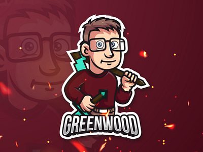 Greenwood mascot logo esport premium awesome cartoon esport game gaming logo mascot strong