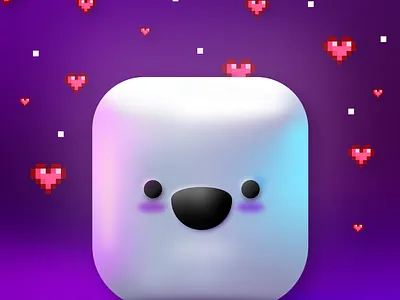 Marshmallow colorful cute gradients hearts illustration illustrator cc kawaii marshmallow pixel pixelart purple