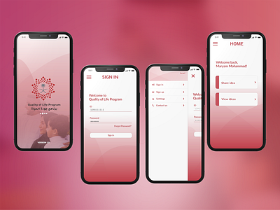 Quality of Life Program app life lifestyle liveability mobile mobile app mobile app design mobile design mobile ui of quality quality of life ui ux