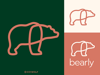 Bearly logo design animal bear bears branding brandmark grizzly icon identity kodiak logo logo design logodesign logos logotype minimal minimalist monoline simple