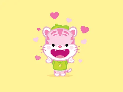 Strawberry Tiger character design cute illustration jerrod maruyama kawaii