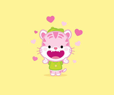 Strawberry Tiger character design cute illustration jerrod maruyama kawaii