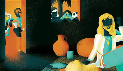 Great King XIII - a children crowd dinner great illustration kids book king onlookers story texture vector wonder