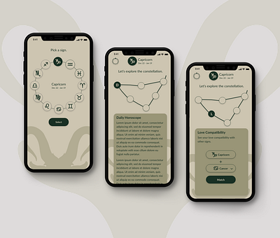 Horoscope App app art branding design illustration illustrator minimal ui ux vector