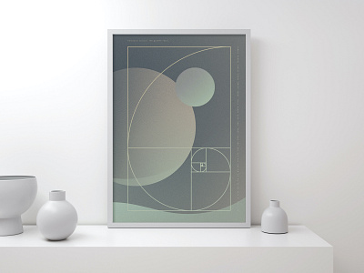 Golden Ratio Poster art design fibonacci flat golden ratio graphic graphic design illustration illustrator iridescent minimal mockup modern photoshop poster render texture