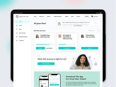 Dashboard beauty dashboad hair health portal subscription web app