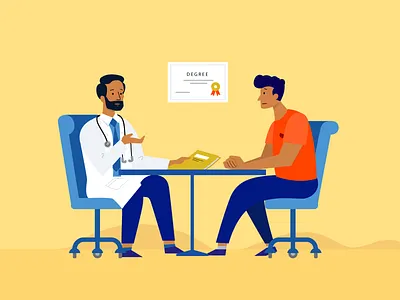 Doctor talking with pacient about cancer - illustration cancer clean doctor health illustration pacient ui illustration uidesign