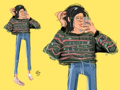 Im Ready artwork cartoon character comic digital artwork digital painting editorial graphic illustration illustration satire