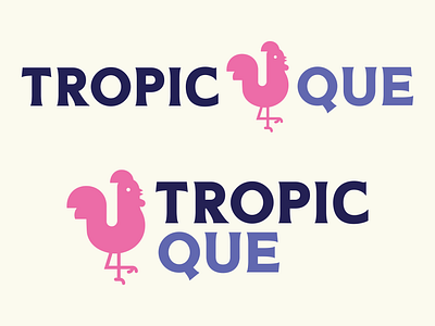 Tropic Que Logo Final barbecue bbq blue branding branding design chicken design flamingo graphic design logo logo design pink purple restaurant restaurant branding restaurant logo take out take out containers tropical