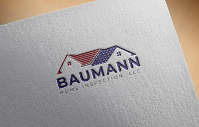 Baumann home inspection, LLC bahumann branding creativelogo fiverr fiverr.com gig graphicdesign home illustration inspection logoexcellent minimal rental typography usa usaflag