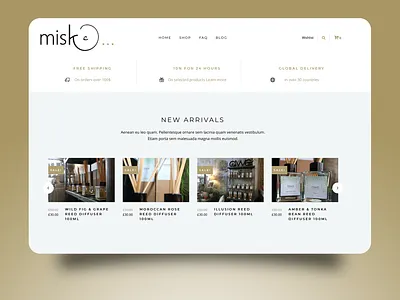 Misk Boutique London branding design flat minimal typography web website