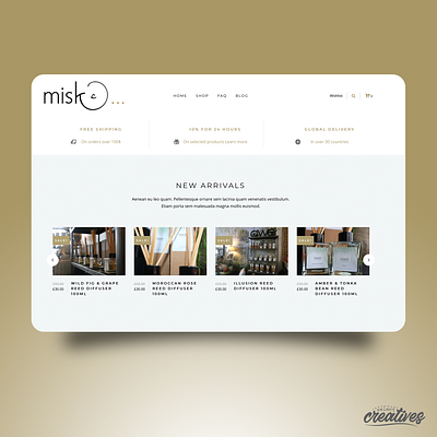 Misk Boutique London branding design flat minimal typography web website