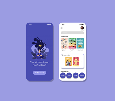 ebook app design app art design flat illustration minimal ui ux vector
