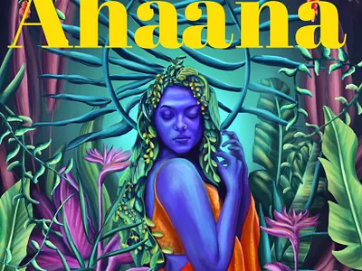 Digital painting - Ahaaana, lady with plants. book bookcover branding digital digitalart girl graphics graphicsdesign photoshop photoshop art visual art visual design visualization women womenart