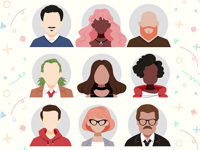 Flat Characters Avatar Pack 2 avatar boy business cartoon character design digital flat icon illustration joker man minimal office people ui ux vector web woman