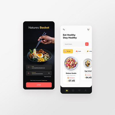 Natures Basket - Food Delivery App deliveryapp design figma figmadesign fooddelivery fooddeliveryservice interface minimalismus ui user interface ux