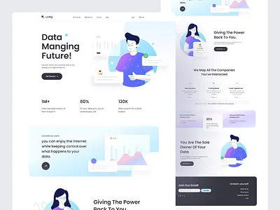 Landing Page Design agency branding business creative agency data analysis design digital agency header illustrations landing page meeting minimal research trendy ui ux visual design web web design website