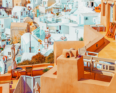 Santorini Vacay adventure architecture buildings color digital manipulation earthy greece island ocean santorini summer travel vacation vacay