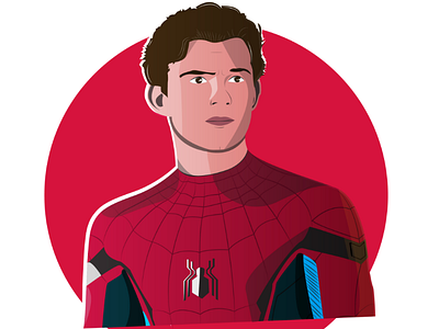 Tom Holland Spiderman Illustration adobe illustrator adobe photoshop art design dribbble fanart illustration illustrator like portrait poster poster art red spiderman vector vectorart