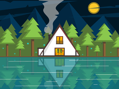 Saturday Cabin 100 days challenge 100 days challenge illustrator adobe illustrator dayli design flat illustration illustrator vector vectorart