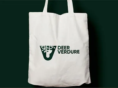 deer verdure logo with mockup app bakery branding clean ui deer design learning logo logo design mockup modern simple vector verdure