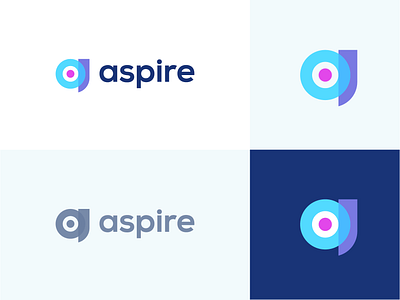 Aspire - Target - Logo Design a logo abstract app icon aspire branding center dart clean colorful vibrant development identity lettermark logo logo mark symbol icon mark minimal minimalistic modern logo target point technology studio communication winning