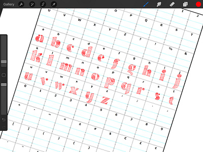 Typeface matrix - Procreate template applepencil bold design display font letter lettering process procreate serif sketch template type typedesign typography