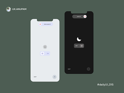 On/Off Switch Design challenge accepted clean design clean ui cleandesign concept design dailyui015 dailyuichallenge dark dark theme interactive design light mobile app design newdesign newideas newsolutions simple clean interface uidesign uiinspirations uiux userfriendly