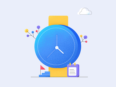 The third_Office illustration app branding bule cloud description design designs flag illustration logo note online product simple time ture ui watch web yellow