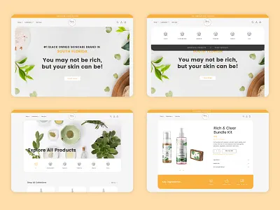 Rich and Clear Skincare - Shopify Website Design ecommerce design graphicdesign shopify shopify plus shopify store ui ux webdesign website design website facelift website mockup wesbite redesign