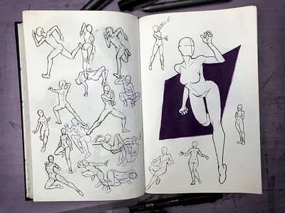 Poses Practice Sketch pen and ink penandink sketch sketchbook traditional art