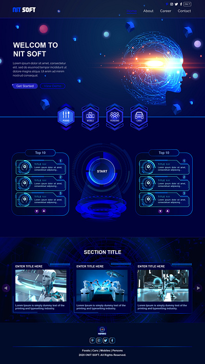 Website Landing Page Design 1 illustration landing page robotic ui ux web web desgin web design web designer web ui ux website builder website ui