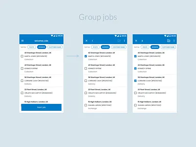 Field Service app - Group job feature app design localz mobile ui ui ui design ux