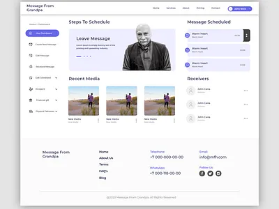 message from grandpa creative dashboad dashboard app dashboard design message app