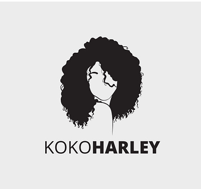 KOKOHARLEY Logo Design black branding business curl curly design hair logo minimal minimalist tiny typography