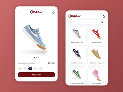 Mobile app - Shoes Catalog catalog compass indonesia mobile app mobile app design mobile design mobile ui shoes shoes app shoes store shopping shopping app store store app ui ui ux ui design uiux ux