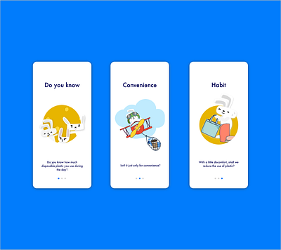 Onboarding app character habit rabbit zero waste