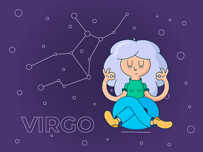 Zodiac Sign. Virgo adobe illustrator character characterdesign cute digital art digital illustration dribbbleweeklywarmup flat horoscope illustration vector zodiac zodiac sign zodiac signs