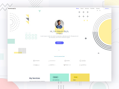 Free portfolio template made with bootstrap bootstrap template bootstraplily free bootstrap template free html template free landing page free template free website free website template freebie ui