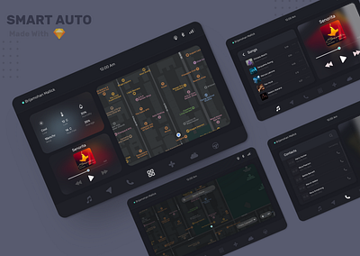 Smart Auto car design infotainment minimal smart smart car smartcar ui