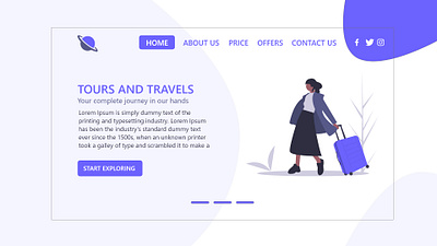 Tours And Travels landing page landing page design landing page ui ui design website concept website design website landing page website ui design