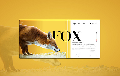 Red Fox Landing Page adobe photoshop adobe xd blog design foxes landing page landing page design landing page ui uidesign uiuxdesigner uxdesign yellow logo