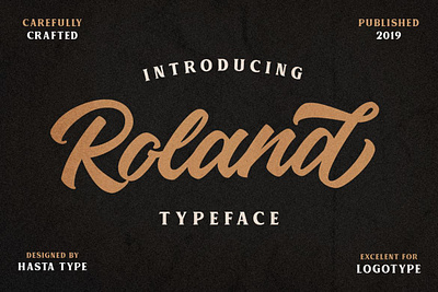 Roland Script brushfont font handwrittenfont typography vintagefont