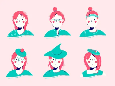 Face art design face flat girl illustration illustrator logo vector web